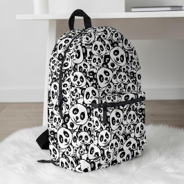 Modern zwart-wit patroon van een knuffel panda bedrukte rugzak