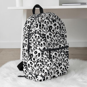 Modern zwart-wit patroon van een knuffel panda bedrukte rugzak