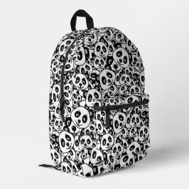 Modern zwart-wit patroon van een knuffel panda bedrukte rugzak