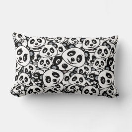 Modern zwart-wit patroon van een knuffel panda kussen