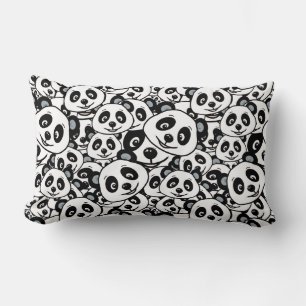 Modern zwart-wit patroon van een knuffel panda kussen