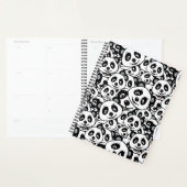 Modern zwart-wit patroon van een knuffelbare panda planner (Display)