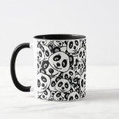 Modern zwart-wit patroon van een knuffelbeer panda mok (Links)