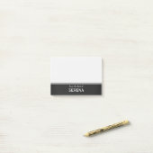 Modern zwart-wit, persoonlijk ingesteld op 4 x 3 i post-it® notes (Op bureau)