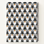 Modern zwart-wit pinguïnpatroon notitieboek (Achterkant)