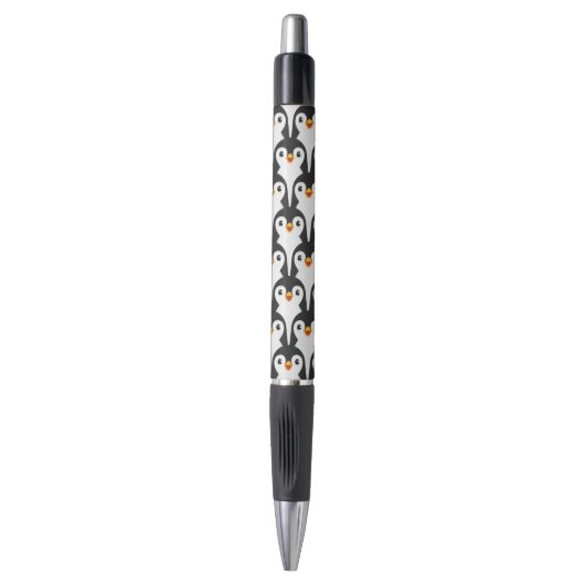 Modern zwart-wit pinguïnpatroon pen (Voorkant Verticaal)