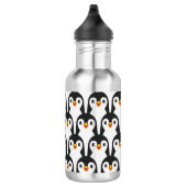 Modern zwart-wit pinguïnpatroon waterfles  (Rechts)