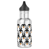 Modern zwart-wit pinguïnpatroon waterfles  (Links)