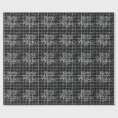 Modern ZWART WIT Plaid Christmas Holiday CADEAU Cadeaupapier (Vlak)