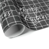 Modern ZWART WIT Plaid Christmas Holiday CADEAU Cadeaupapier (Rol Hoek)