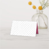 Modern zwart wit polka dot met roze lint plaatskaartje (Achterkant)