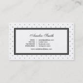Modern Zwart Wit Polka Dot Roze Lint Blogger Visitekaartje (Achterkant)