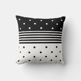 Modern zwart-wit Polka Dot Sierkussen
