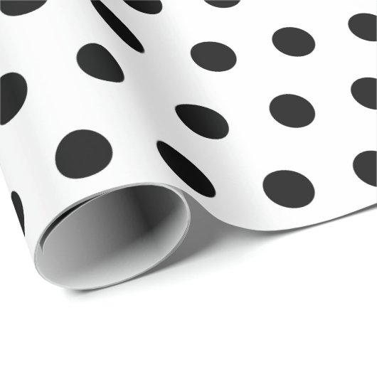 Modern zwart-wit polka dots patroon cadeaupapier (Rol Hoek)