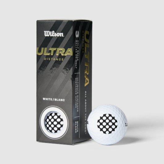 Modern zwart wit polka dots patroon golfballen (Verpakking)
