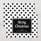 Modern Zwart Wit Polka Dots Vrolijk Kerstfeest Briefkaart (Voorkant / Achterkant)