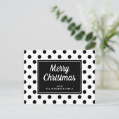 Modern Zwart Wit Polka Dots Vrolijk Kerstfeest Briefkaart (Staand voorkant)