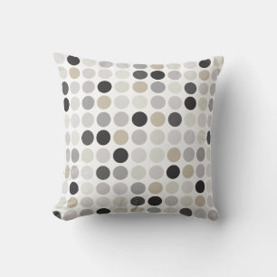 Modern zwart wit polka stippen patroon monogram kussen