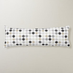 Modern zwart wit polka stippen patroon monogram lichaamskussen