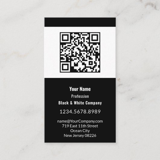 Modern zwart-wit portret visitekaartje (Voorkant)