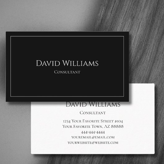 Modern zwart wit professioneel bedrijf visitekaartje