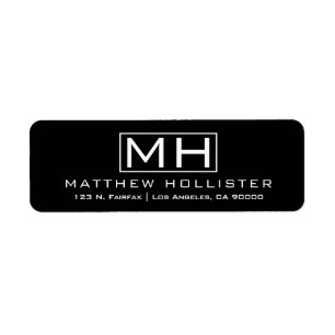 Modern Zwart & Wit Professioneel Etiket
