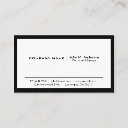 Modern zwart-wit professioneel Visitekaartje (Achterkant)