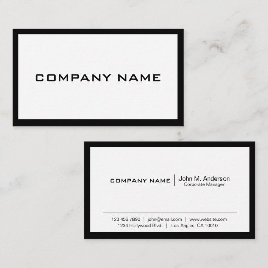 Modern zwart-wit professioneel Visitekaartje (Voorkant / Achterkant)