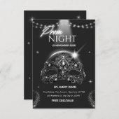 Modern zwart-wit Prom Night Invitation Kaart (Voorkant / Achterkant)