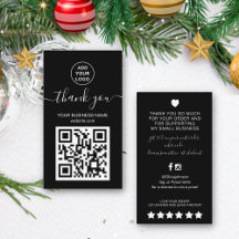 Modern Zwart-wit QR code Bestellen dank u