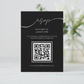 Modern Zwart-wit QR Code Bruiloft RSVP Kaart (Staand voorkant)
