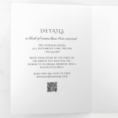 Modern zwart-wit QR Code Classy Wedding Drieluik Uitnodiging (Binnenzijde eerst)