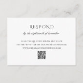 Modern zwart-wit QR Code Classy Wedding RSVP Kaartje (Voorkant)