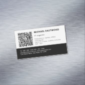 Modern Zwart Wit QR Code IT Professional Magnetisch Visitekaartje (Voorbeeld)