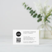 Modern Zwart Wit QR Code Logo Professional Visitekaartje (Staand voorkant)