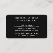 Modern Zwart Wit QR Code Logo Professional Visitekaartje (Achterkant)