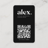 Modern zwart-wit QR Code Logo Visitekaartje (Voorkant)