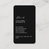 Modern zwart-wit QR Code Logo Visitekaartje (Achterkant)