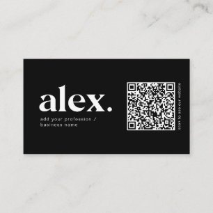 Modern zwart-wit QR-code logo zakelijke kaart Visitekaartje