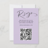 Modern Zwart & Wit QR Code RSVP bruiloft Kaartje (Voorkant)