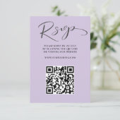 Modern Zwart & Wit QR Code RSVP bruiloft Kaartje (Staand voorkant)