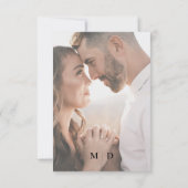 Modern Zwart & Wit QR Code RSVP bruiloft Kaartje (Achterkant)