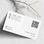 Modern Zwart Wit QR Code Social Media Icon Logo Visitekaartje