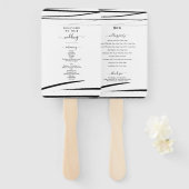 Modern Zwart Wit QR Code Trouwprogramma Handwaaier (Voorkant en achterkant)