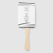 Modern Zwart Wit QR Code Trouwprogramma Handwaaier (Voorkant)