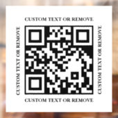 Modern zwart-wit QR-code vensterstickers Menu Raamsticker (Vel 2)