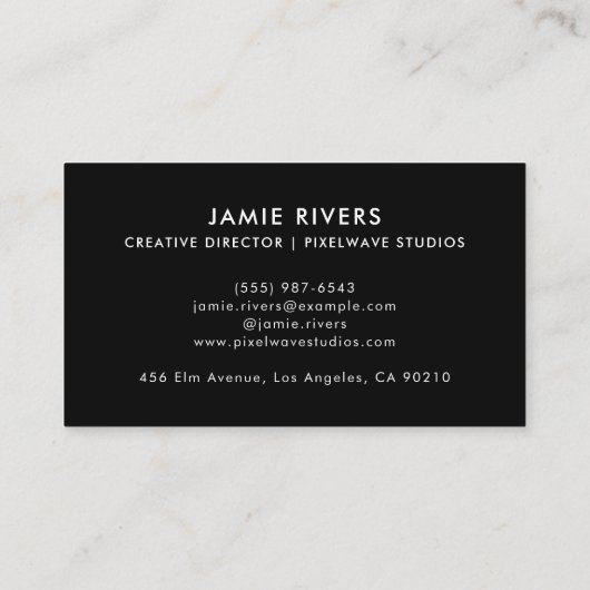 Modern zwart-wit QR Code Visitekaartje (Achterkant)