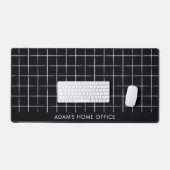 Modern zwart-wit raster kantoorbedrijfsnaam bureaumat (Keyboard & Muis)