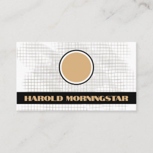 Modern Zwart Wit Raster met Qr en Logo Visitekaartje