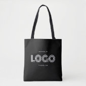 Modern zwart-wit rechthoekig logo tote bag (Voorkant)